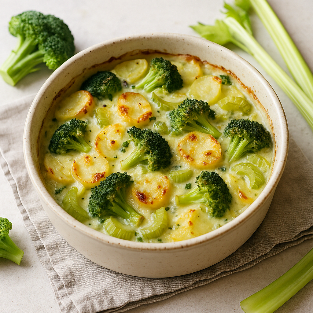 🥦 Gratin de Brocoli & Céleri Branche à la Crème