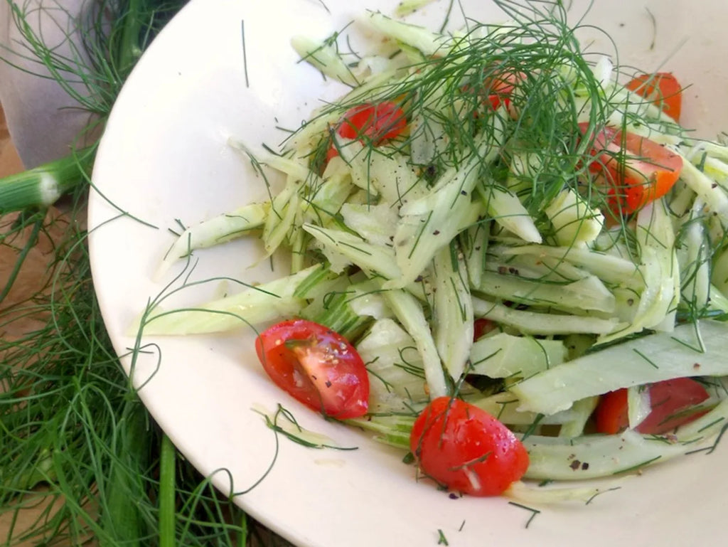 🥗 Salade fraîcheur croquante à la tomate cerise, fenouil et melon