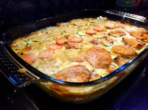 🍠 Gratin de courgettes et patates douces au miel et au fromage
